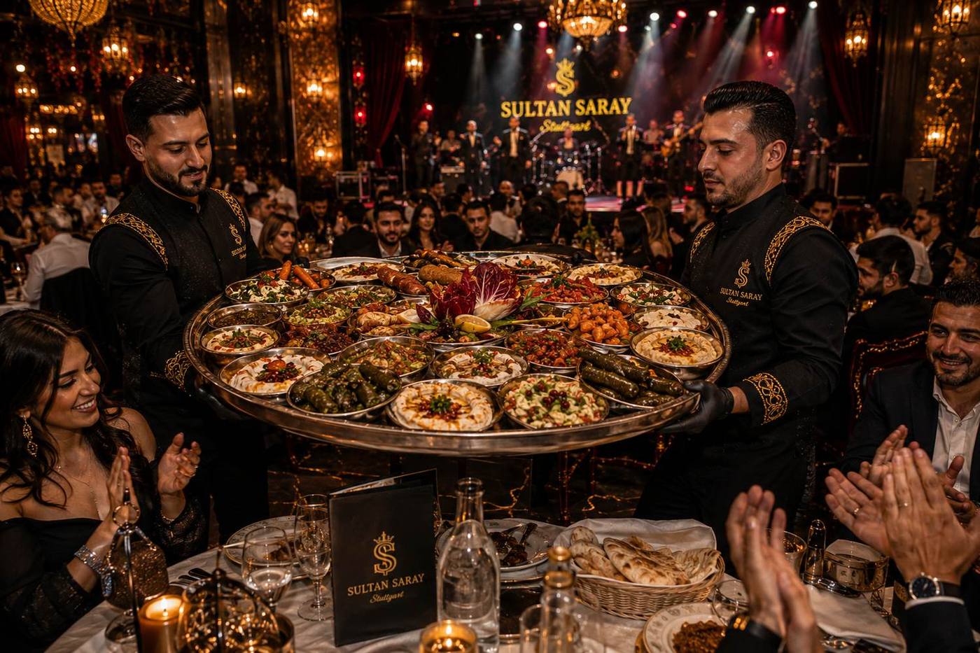 Mezze served to the table