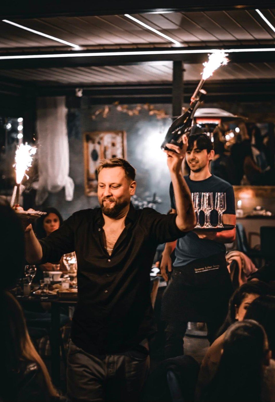 Celebration with sparklers at Sultan Saray