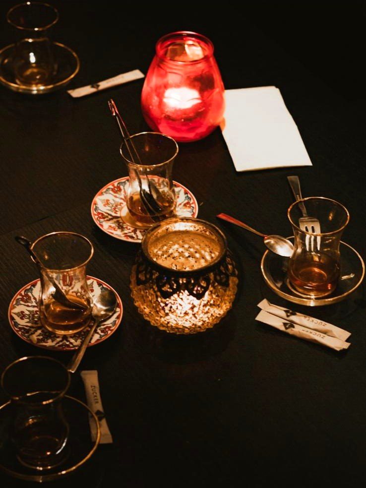 Turkish tea service on the table